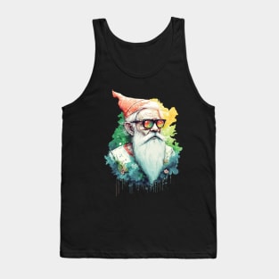 Cool Artsy Hipster Old Man Splash Painting Tank Top